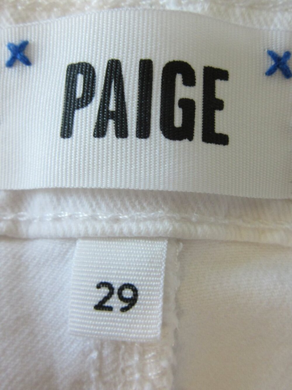 PAIGE White Cindy Crop 29 Raw Edge Denim Jeans - Picture 3 of 4